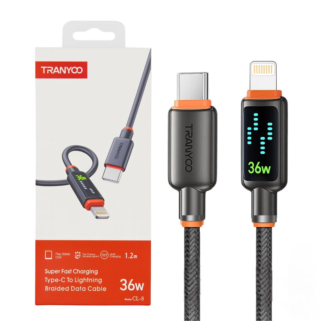 Cable USB-C a Lightning 1.2 m 36W con LED y Carga Rápida CL-8